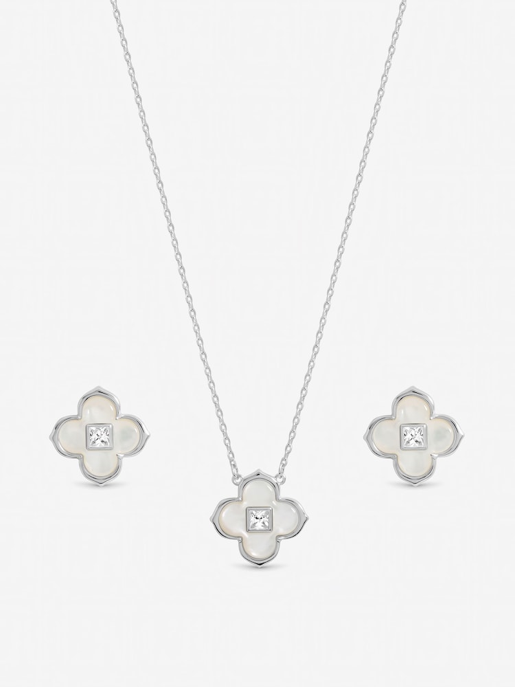 طقم بتصميم ورقة البرسيم مزيّن باللؤلؤ من Inicio - صندوق هدايا - Image 1 of 2