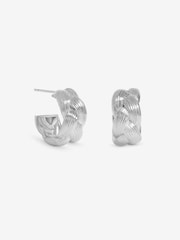 Inicio Sterling Silver Plated Satin Braided Hoops - Image 1 of 3