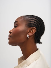 Inicio Sterling Silver Plated Satin Braided Hoops - Image 2 of 3