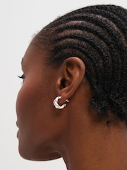 Inicio Sterling Silver Plated Satin Braided Hoops - Image 3 of 3
