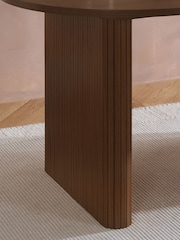 Birlea Walnut Axel Oval Fluted Dining Table With 4 Chairs - Image 4 of 5