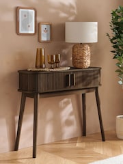 Birlea Walnut Axel Oak Effect Fluted Console Table - Image 1 of 9