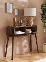 Birlea Walnut Axel Oak Effect Fluted Console Table - Image 2 of 9