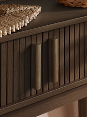 Birlea Walnut Axel Oak Effect Fluted Console Table - Image 3 of 9