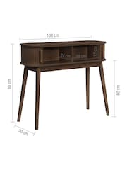 Birlea Walnut Axel Oak Effect Fluted Console Table - Image 9 of 9