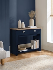 Birlea Navy Blue Highgate 2 Drawer Console Table - Image 1 of 5
