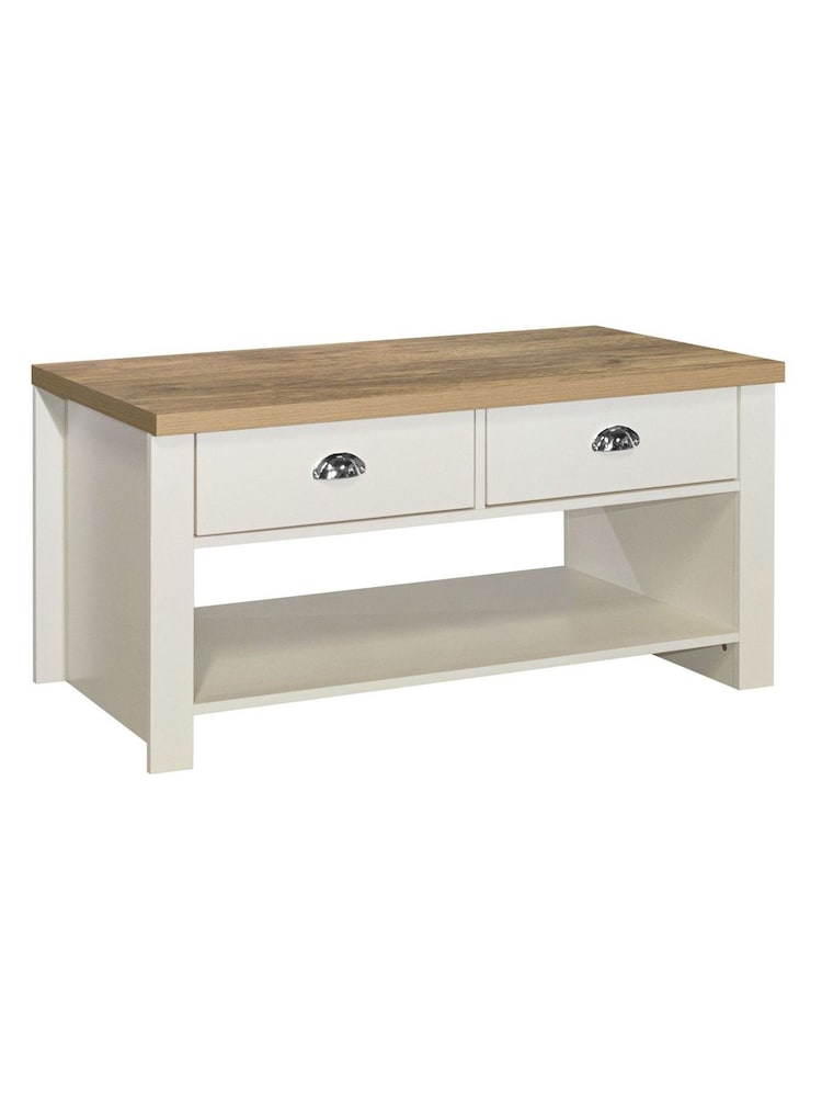 Birlea Cream Highgate 2 Drawer Coffee Table - Image 3 of 3