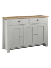 Birlea Grey Highgate 3 Door 2 Drawer Sideboard - Image 6 of 6