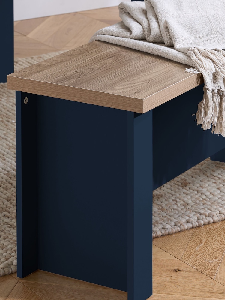 Birlea Navy Blue Highgate Dining Table & Bench Set - Image 2 of 4