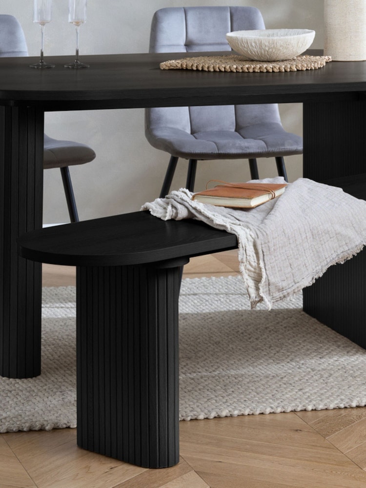 Birlea Black Axel Dining Bench - Image 2 of 4 Birlea Black Axel Dining Bench - Image 2 of 4
