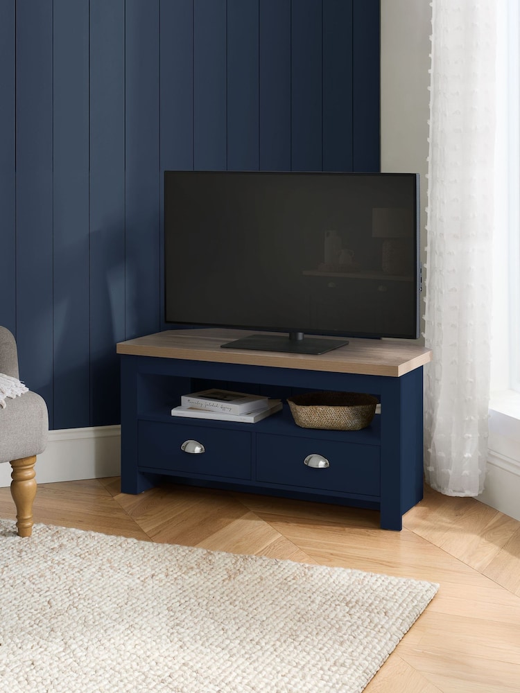 Birlea Navy Blue Highgate Corner TV Unit - Image 1 of 5