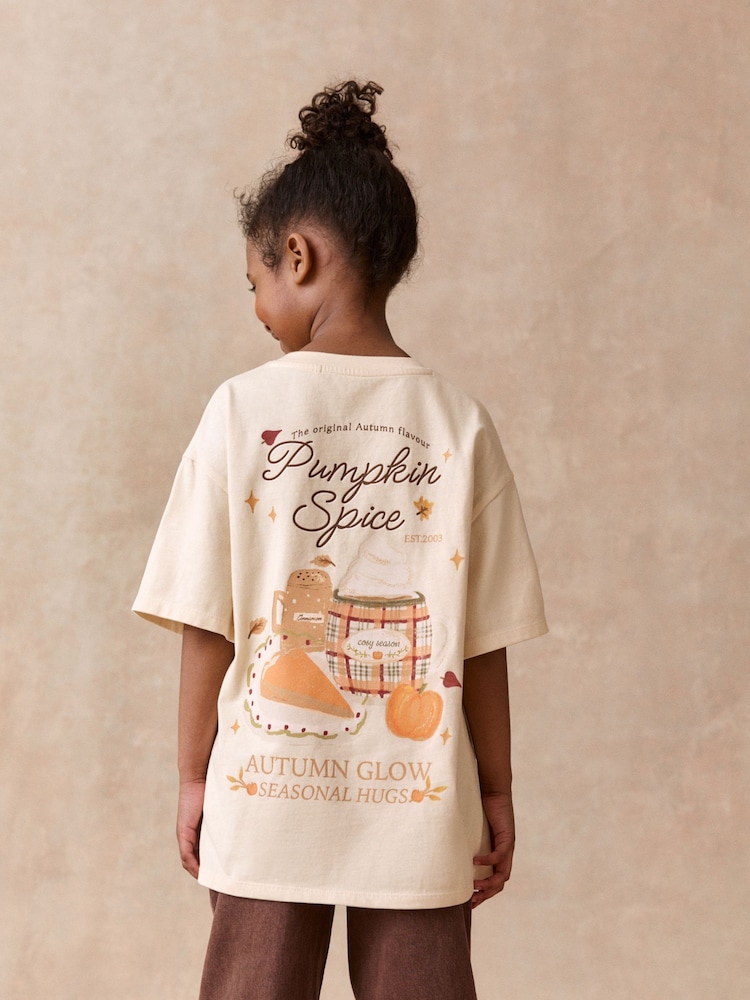 Ecru Pumpkin T-Shirt (3-16yrs) - Image 1 of 8