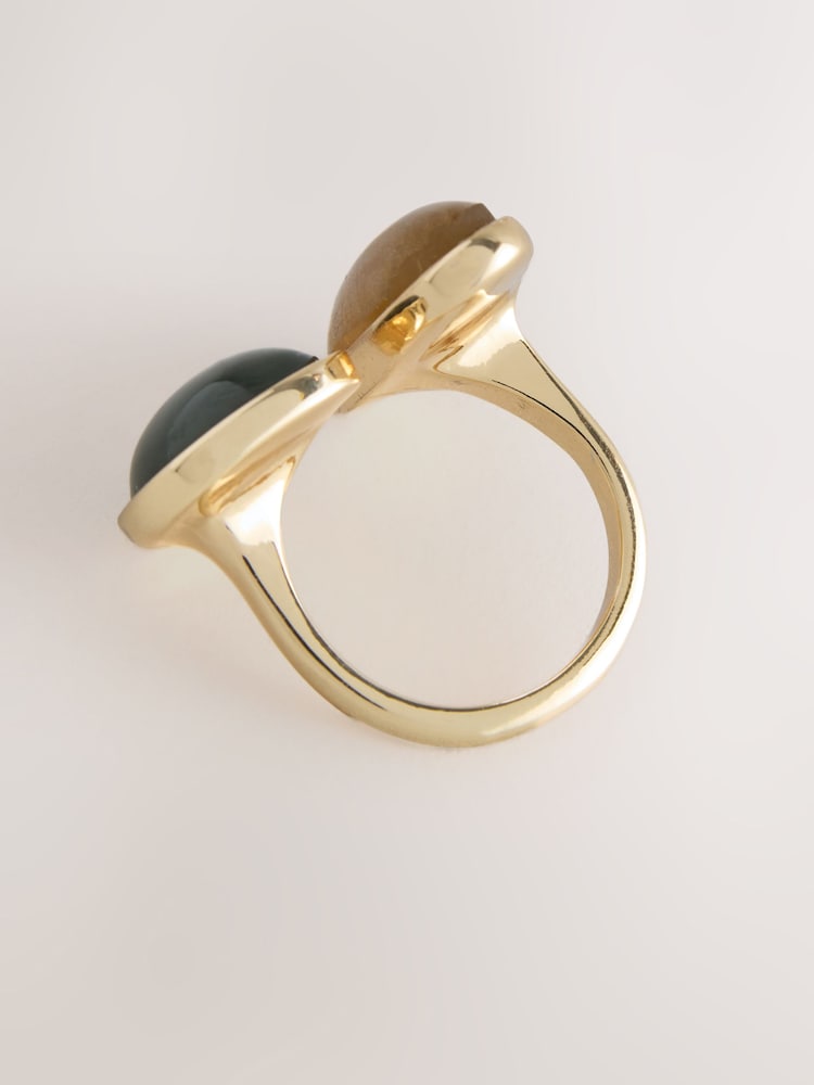 Gold Tone Resin Stone Open Ring - Image 3 of 3