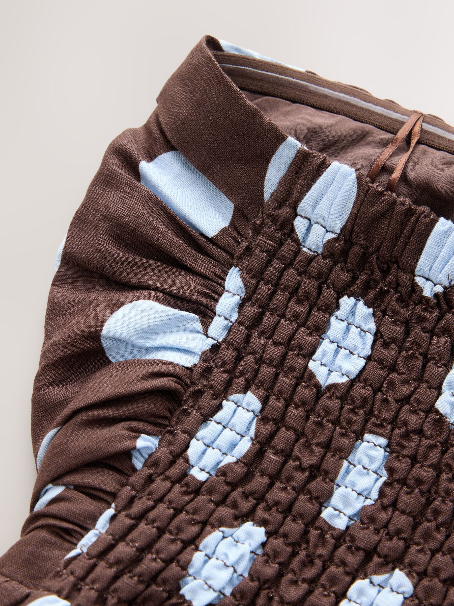 Buy Chocolate Brown Polka Dot - Ruched Bandeau Midi Dress from