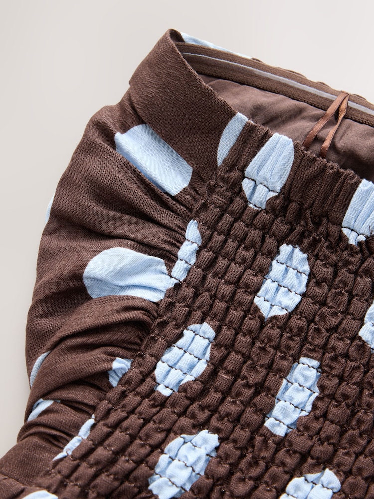 Chocolate Brown Polka Dot Ruched Bandeau Midi Dress - Image 8 of 8 Chocolate Brown Polka Dot Ruched Bandeau Midi Dress - Image 8 of 8