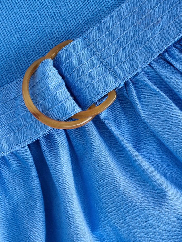 Cornflower Blue 2 in 1 Woven Mix Belted Midi Dress - Image 7 of 7