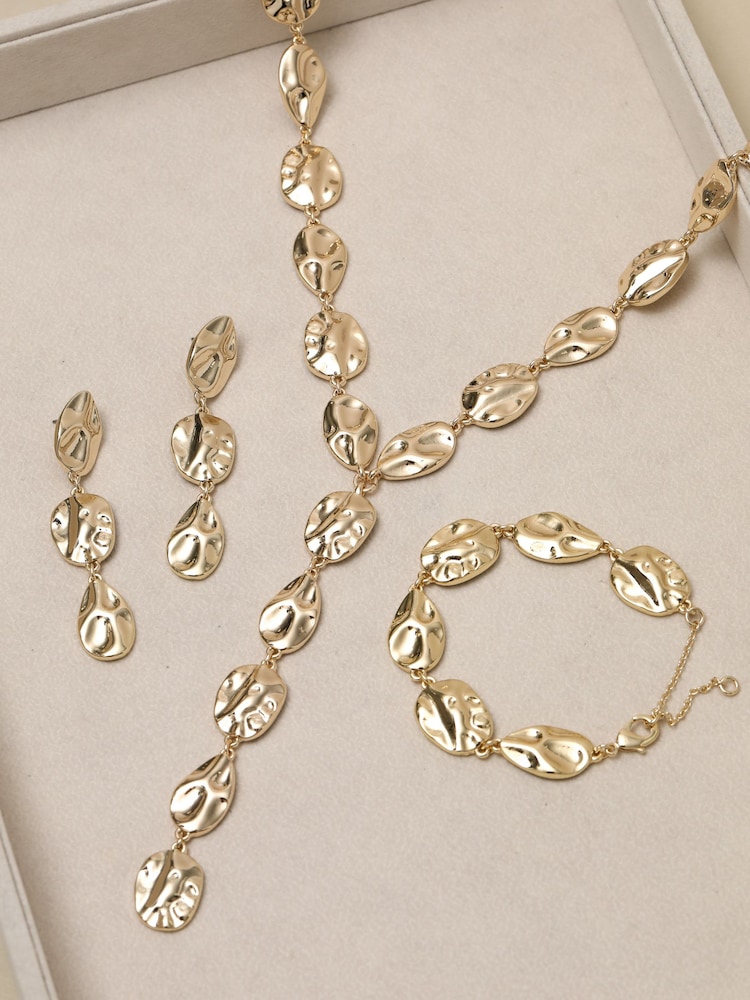 Mood Polished Molten Y-Drop Necklace - 4 paveikslėlis iš 4