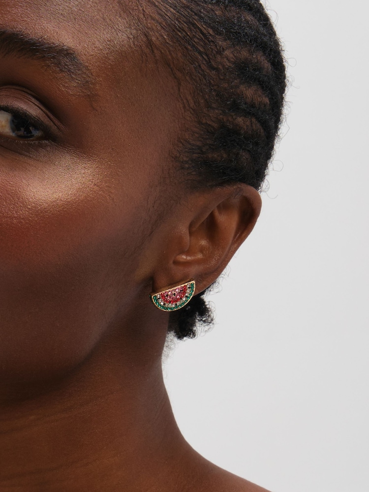 Mood Gold Tone Crystal Fruit Earrings 3 Pack - Image 2 of 4