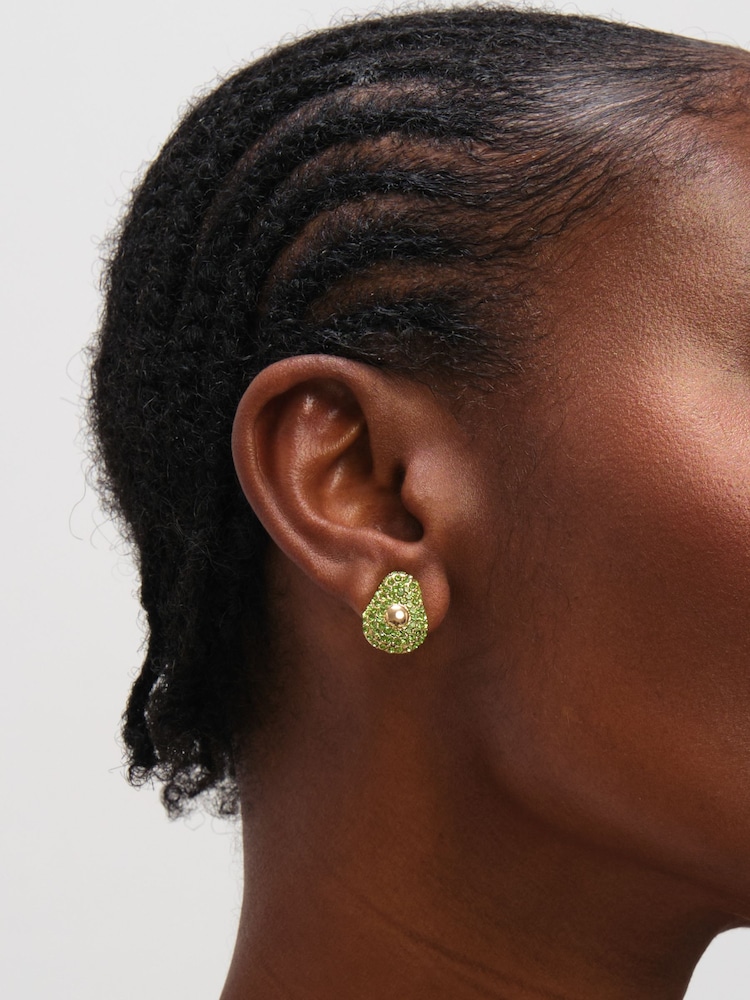 Mood Gold Tone Crystal Fruit Earrings 3 Pack - Image 4 of 4