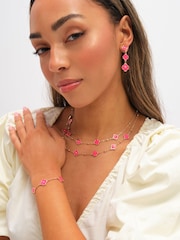 Mood Coral Gold Tone Clover Multi Row Necklace - Image 2 of 3