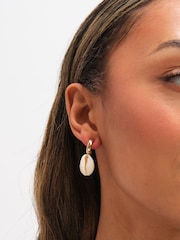 Mood Gold Tone Real Shell Charm Earrings Pack of 3 - Image 2 of 4