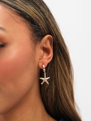 Mood Gold Tone Real Shell Charm Earrings Pack of 3 - Image 3 of 4