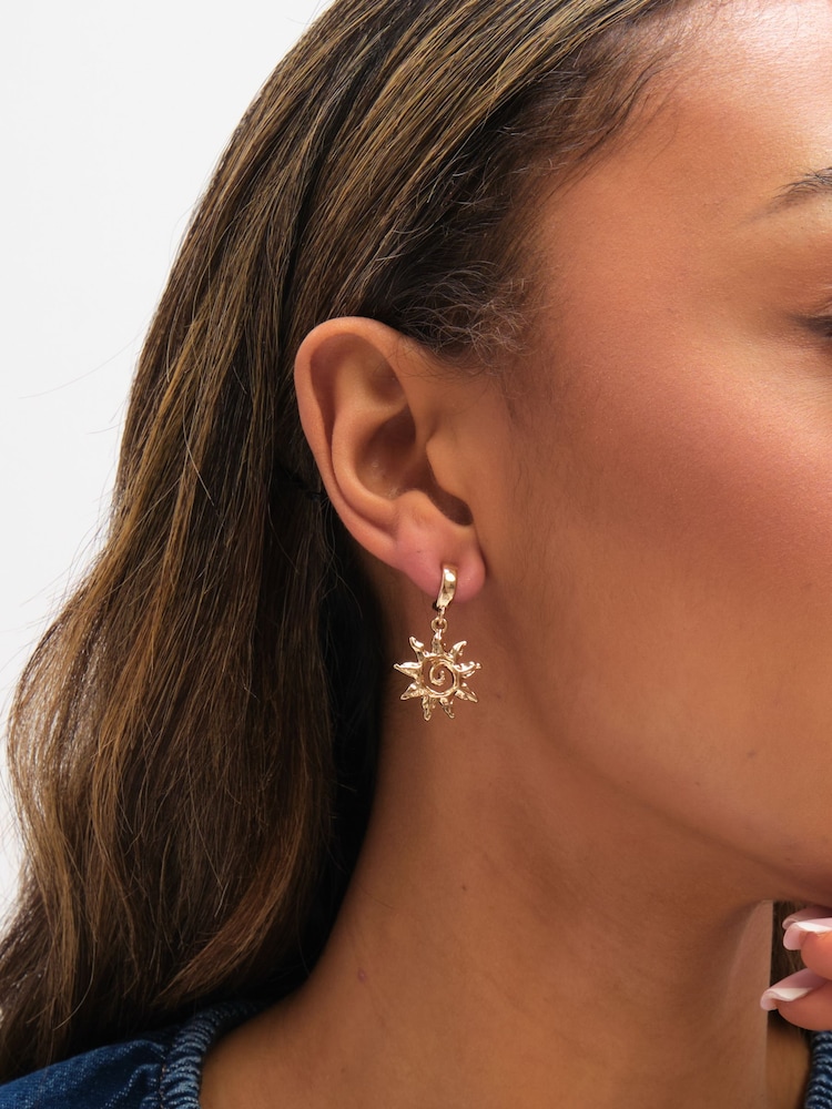 Mood Gold Tone Real Shell Charm Earrings Pack of 3 - Image 4 of 4