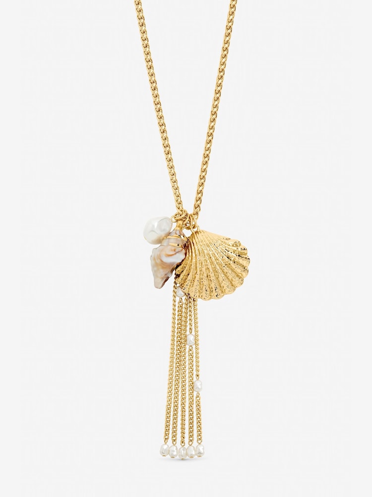 Mood Tassel And Shell Long Necklace - صورة 1 من 3
