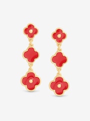 Mood Coral Gold Tone Clover Multi Row Earrings - Image 1 of 3