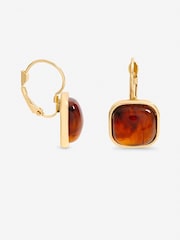 Mood Gold Tone Square Resin Drop Earrings - Image 1 of 3