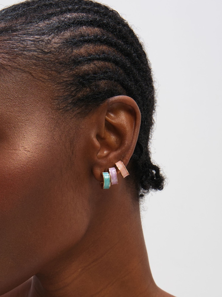 Mood Pastel Hoop Earrings Pack of 3 - Afbeelding 3 van 3