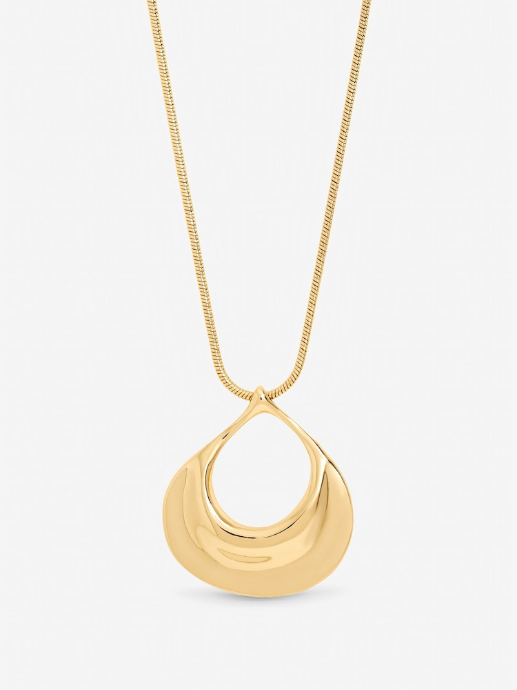 Mood Gold Tone Polished Long Open Drop Pendant - Image 1 of 3 Mood Gold Tone Polished Long Open Drop Pendant - Image 1 of 3