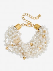 Mood Gold Tone Statement Multirow Beaded Bracelet - Image 1 of 1