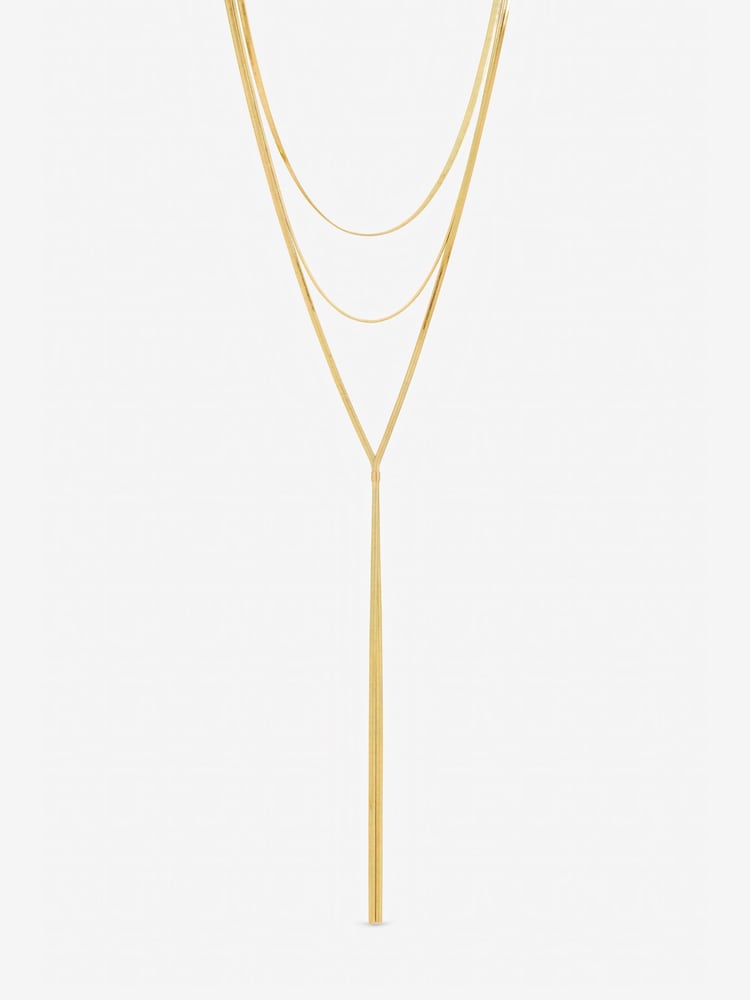 Mood Gold Tone Snake Chain Long Y-Drop Necklace - Image 1 of 1 Mood Gold Tone Snake Chain Long Y-Drop Necklace - Image 1 of 1