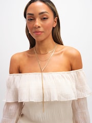 Mood Snake Chain Long Y-Drop Necklace - 3şəkildən 2 şəkil