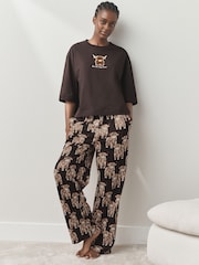 Chocolate Brown Hamish The Highland Cow Short Sleeve Pyjamas - Image 2 of 8