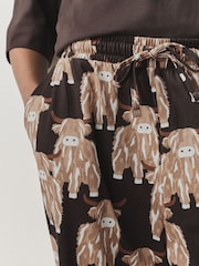 Chocolate Brown Hamish The Highland Cow Short Sleeve Pyjamas - Image 5 of 8