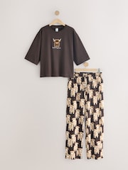 Chocolate Brown Hamish The Highland Cow Short Sleeve Pyjamas - Image 6 of 8