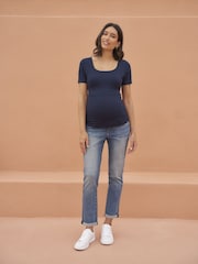 Seraphine Black/Navy Maternity & Nursing Short Sleeve Jersey Tops 2 Pack - Image 1 of 3