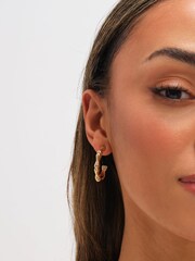 Mood Polished Bamboo Hoop Earrings - Εικόνα 2 από 3