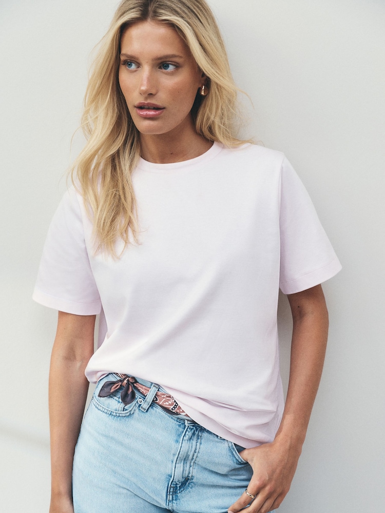 Brown/Pink/Ecru Stripe Heavyweight Basic T-Shirts 3 Pack - Image 1 of 4