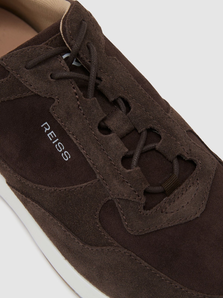 Reiss Chocolate Brown Grant Bonded-Leather Lightweight Runner Trainers - Image 5 of 5 Reiss Chocolate Brown Grant Bonded-Leather Lightweight Runner Trainers - Image 5 of 5