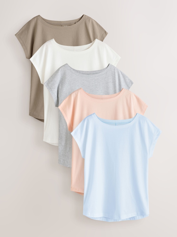 Mineral Grown On Cap Sleeve T-Shirt 5 Pack - Image 1 of 12