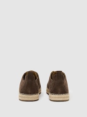 Reiss Brown Cade Suede Espadrille Lace-Up Trainers - Image 4 of 5