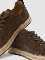 Reiss Brown Cade Suede Espadrille Lace-Up Trainers - Image 5 of 5
