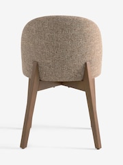 Set of 2 Textured Boucle Weave Dark Natural Dark Wood Leg Preston Dining Chairs - Image 6 of 9