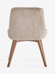 Set of 2 Oslo Faux Fur Mink Brown Dark Wood Leg Hamilton Dining Chairs - Image 7 of 8