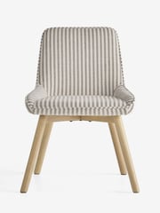 Set of 2 Chenille Stripe Moss Green Light Wood Leg Hamilton Dining Chairs - Image 2 of 8