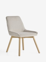 Set of 2 Chenille Stripe Moss Green Light Wood Leg Hamilton Dining Chairs - Image 3 of 8