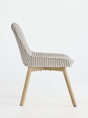 Set of 2 Chenille Stripe Moss Green Light Wood Leg Hamilton Dining Chairs - Image 5 of 8